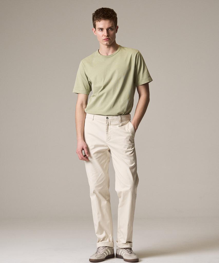 Laijeuaenbillou Garment-Dyed Everyday Cotton T-Shirt Green (Standard Fit) (Type A)