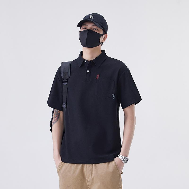 New Summer Men's Short-sleeved POLO Shirt Loose Teen Top with Collar Short-sleeved