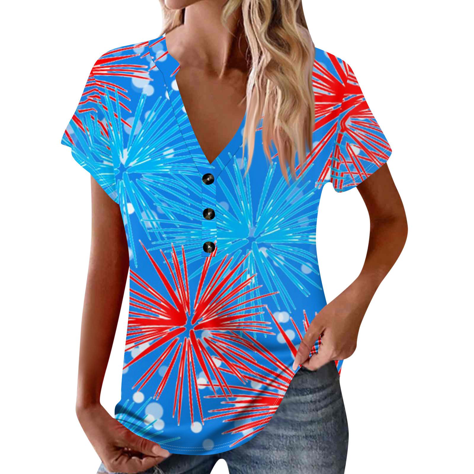 

Женские новые пуговицы с V-образным вырезом, модная футболка с коротким рукавом и винтажным принтом, топы, повседневные топы, свободная футболка, пуловер, повседневные свободные топы с принтом XL