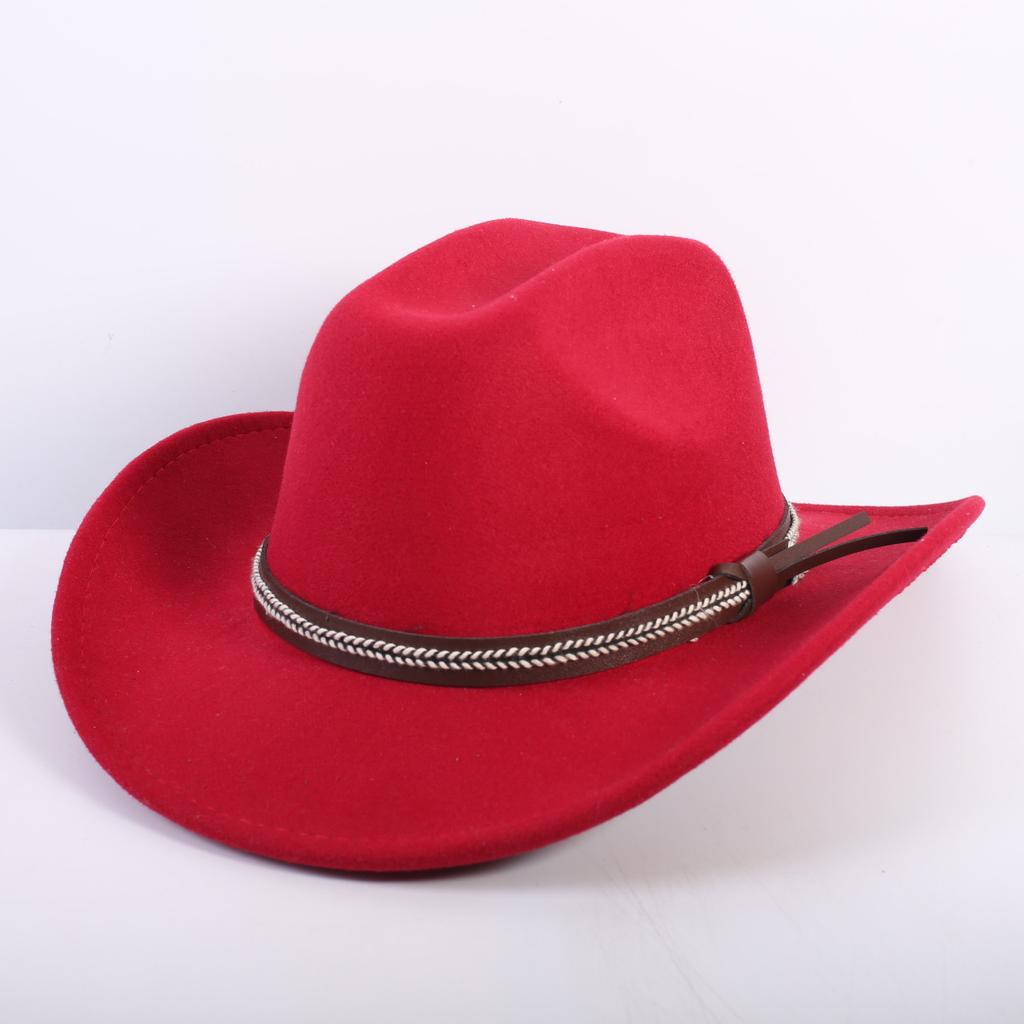 Beliebte europäische und amerikanische Mode OL-Stil einfarbiger Cowboyhut Herren und Damen High-End Zylinder Jazzhut Filzhut