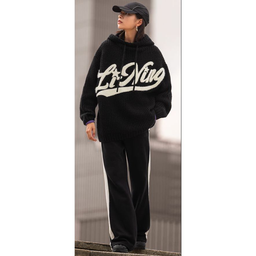 Li Ning Mid-Rise Slim Fit Casual Knit Sports Pants Women Bottoms Black AKLTC50-3