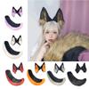 Katzen Kostüm Zubehör Kunstpelz Fuchsschwanz und Ohren Stirnband Set Tier Halloween Cosplay Kostüm für Damen Herren Geschenke