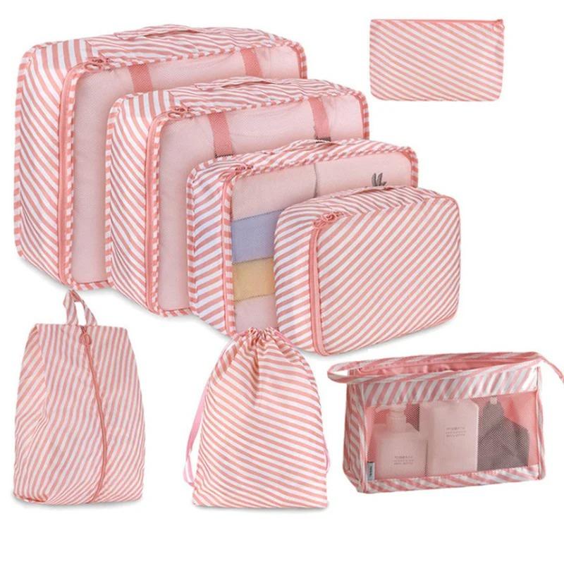 6/8Pcs Set Travel Bag Organizer Clothes Luggage Travel Organizer Blanket Shoes Organizers Bag Suitcase Pouch Packing Cubes