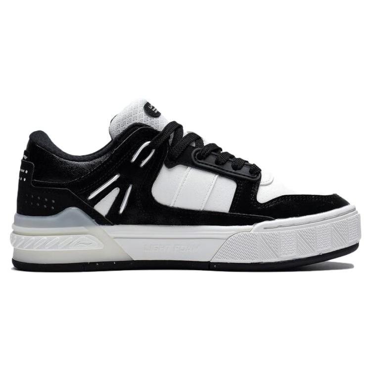 Li Ning Morning Glow Morning Glow Zwiększające wzrost Niskie Buty Skateboardowe Damskie Białe Czarne AGCS354-2