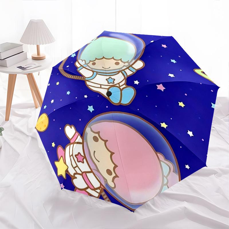 1pc Space Adventure Astronauts: Automatic Opening Folding Umbrella with 8-Bone Iron Frame - Perfect for Outdoor Use, Travel, and Festive Gifts!K070