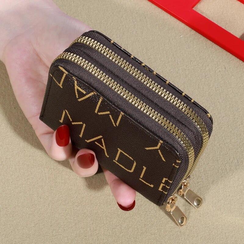 Womens Credit Card Wallet, Large Capacity Multi Card Case Wallet With ID Window, Zipper Card Cases Holder