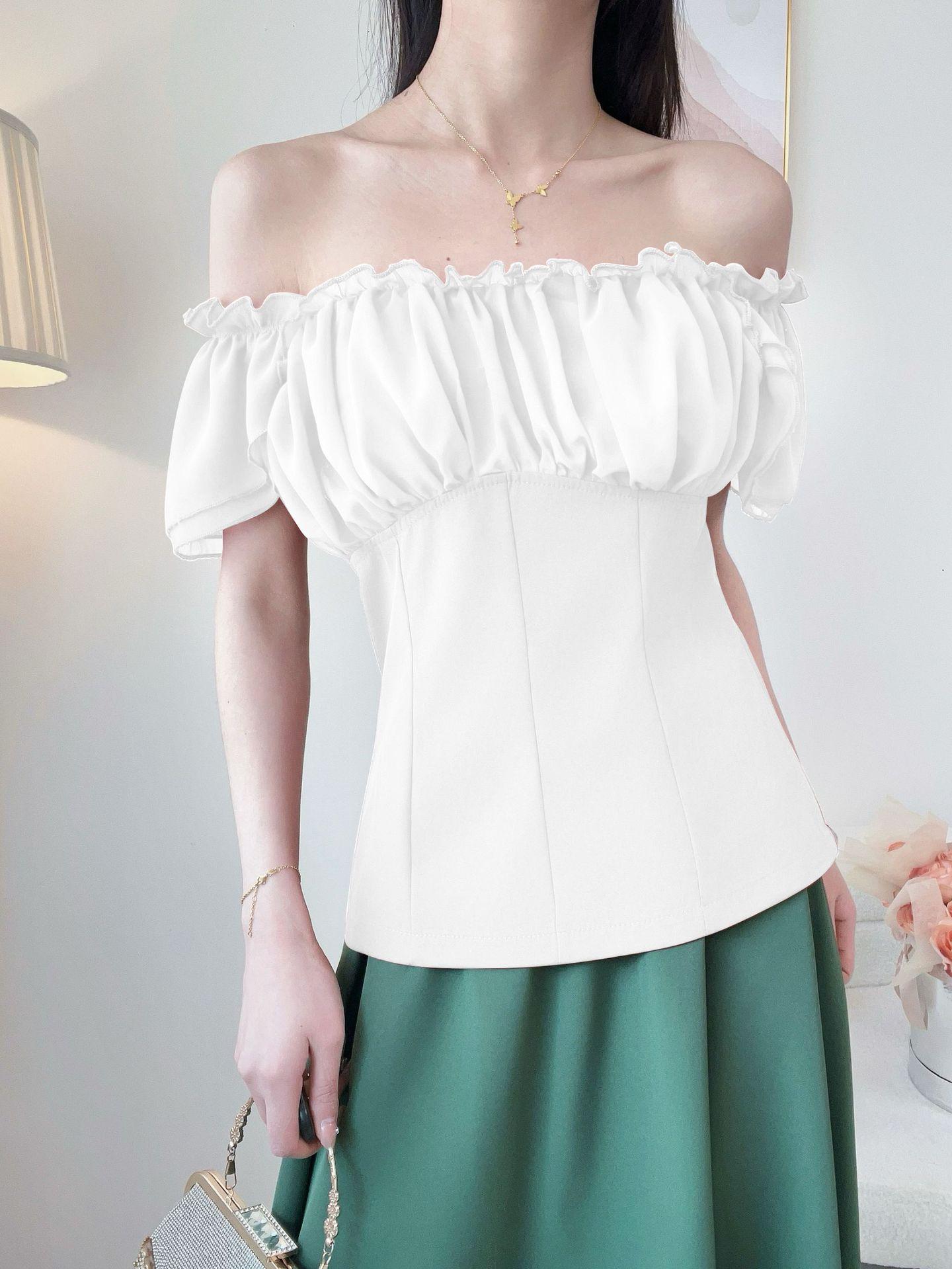 

Victorian Off-Shoulder Dark Summer Blouse for Women Extra Large