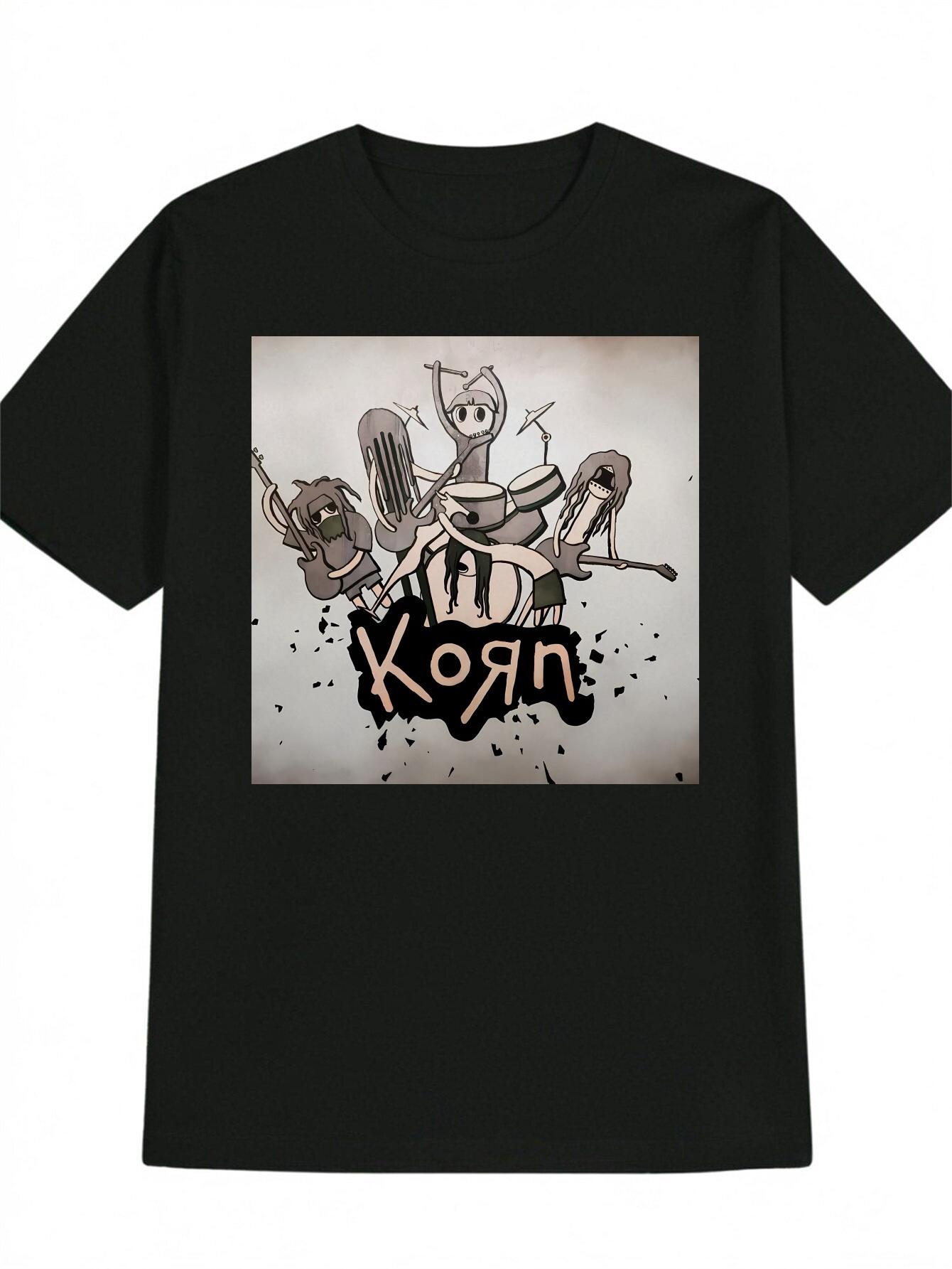 Rock Band Graphic T-shirt - Black Music Tee with Guitarist XXL