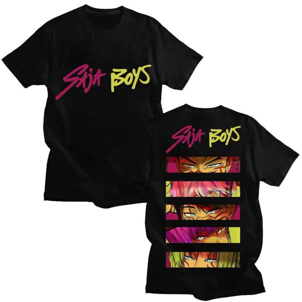 Anime Kpop Demon Hunters Saja Boy T Shirt Vintage Fashion Manga T Shirts Men Women Oversized Cozy Cotton Tee Shirts Streetwear