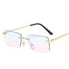 Stylish Latest Rectangle Sun Glasses For Ladies For Gents No Frame Small Sun Glasses Female Male Gafas De Sol Eye Glasses Glasses Shades UV400