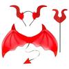 3Pcs/Set Demon Horn Hair Band Halloween Cosplay Props Demon Wings Set  Cosplay Event