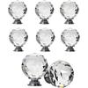 Set of 8 Crystal Spherical Drawer Knobs 30 Mm – Clear with 25 Mm Screws