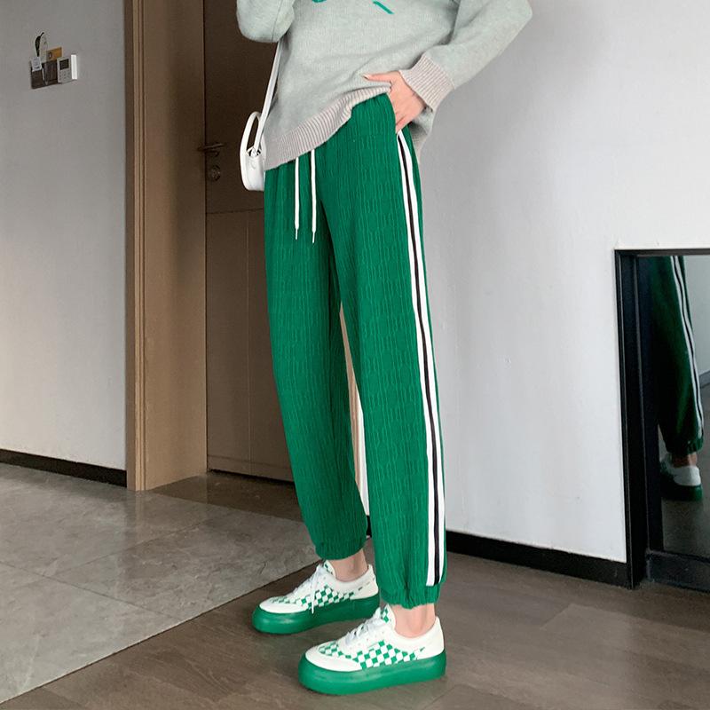 Corduroy autumn and winter sports high waist retro dad Harlan pants age-reducing casual loose versatile sweatpants leggings women