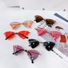 Baby  New Cat Eye Sunglasses Kids Fashion Luxury Sunglasses UV400 Children Metal Triangle Cool Pink Sun Glasses Girls Boys