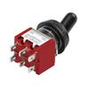 Heschen Miniature Toggle Switch MTS-202 ON-ON DPDT 6 Pin, 2A 250V, 5A 120V, with Waterproof Cap, Pack of 5