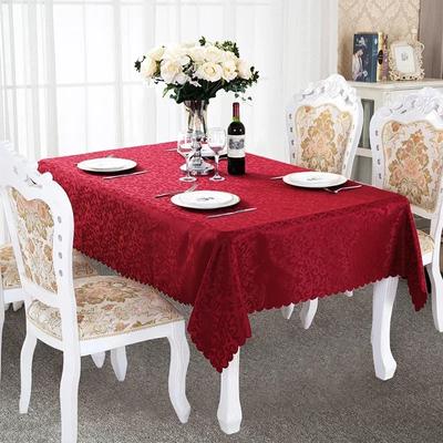 Maßgeschneiderte rechteckige Jacquard-Tischdecke Polyester Hochzeits-Tischdecke Esstisch Damast-Tischdecke für Zuhause Restaurant Party Event