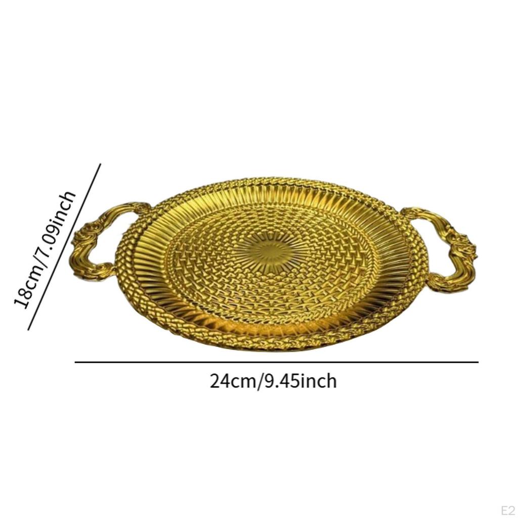 Cake Serving Tray Decorative Candy Dish Display European Luxury Elegant Fruit Bowl Plate