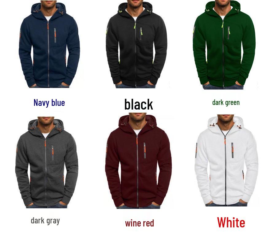 Plus Size Men's Zip Arm Hoodie: Autumn/Winter Sports Casual Sweatshirt Jacket