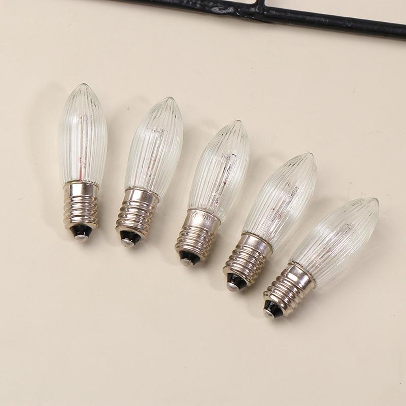 10Pcs Led Filament Bulb E10 Warm White Edison Retro Candle Light Blubs Glass Bulbs Tapered Candles Replacement Bulbs