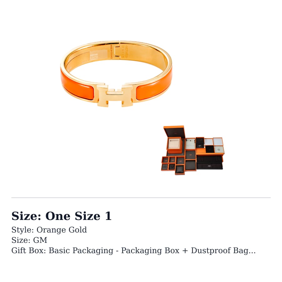 Hermes Clic H Bangles Unisex Orange Gold H700001F8APM