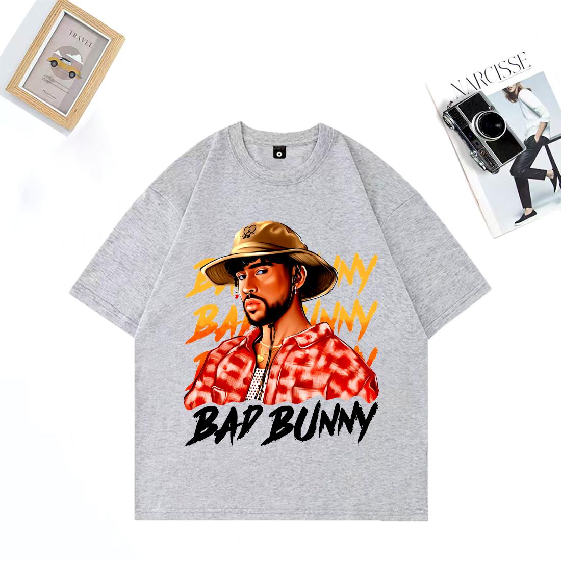 

Hot Sale Bad Bunny Graphics T Shirt Men Women Summer Vintage High Quality T-shirt Cotton Unisex Short Sleeve Hip Hop T-shirts L
