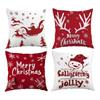 4Pcs-Set Beautiful Christmas Decorationsluxury Pillow Covers For Living Room, Durable Fabric Cushion Cases In Red And White