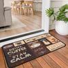 2pcs Kitchen Carpet Soft Anti-Slip Coffee Print Kitchen Decorative Mat Shower Room Door Mat Home Decoration