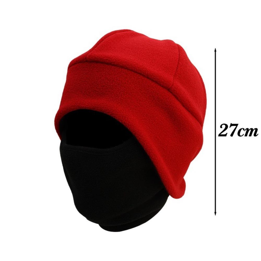 Thicken Fleece Hat Ear Protection Windproof Warm Pullover Hats Unisex Double-layered Headcover Bonnet