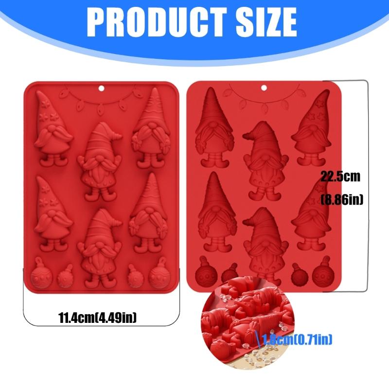 Christmas Gnomes Silicones Bakewares Mold Detailed Design Heat Resistant Crafting And Baking Essential