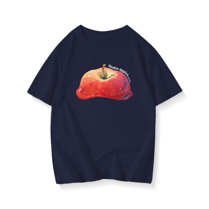

Женская хлопковая футболка большого размера, темно-синяя, с коротким рукавом: Ленивый стиль, Свободный крой, Нишевый дизайн 2XL (131-155 lbs) темно-синий