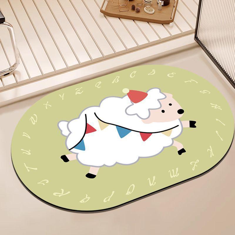 

Cartoon Cute Bathroom Pad Home Diatom Mud Rug Moisture-wicking Dirty Quick Good Dry Foot Mat Toilet Door Non-slip Mat 40 * 60cm