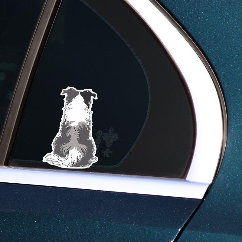 Adesivo Cartoon Border Collie Posteriore, Adesivo Vinilico per Cane Autoadesivo Impermeabile per Decorazione Finestrino Auto Paraurti
