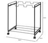 Yamazaki Industries 3-Compartment Trash Can, Black, Approx. W50 x D30 x H53cm, Tower Style, Product Number 2273