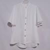Export Japanese Original Cut Label Stand Collar Ruffled Flare Sleeve Short Sleeve Shirt Accessible Luxury Fancy Professional Bottoming Shirt