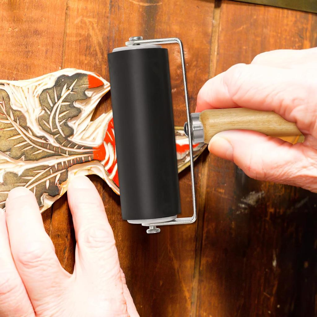 Ciieeo 4 Pcs Rubber Brayer Rubber Roller Ink Stamping Roller Rubber Brayer Roller Rollers Oil Painting