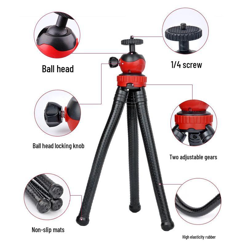 Versatile Flexible Octopus Tripod for Phones & Cameras - Outdoor/Indoor Stand for Selfie, Mirrorless DSLR, Live Streaming