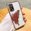 Glitter Butterfly Quicksand Plating Phone Case For OPPO A17 A16 A16S A54S A53S A91 A5 A9 A31 A53 2020 Reno 12 11 Pro 11F Cover