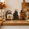 3pcs Set of Vintage Halloween Wooden Interior Decorations, Autumn Decorations, Vintage Wooden Blocks, Suitable Shelf Decoration