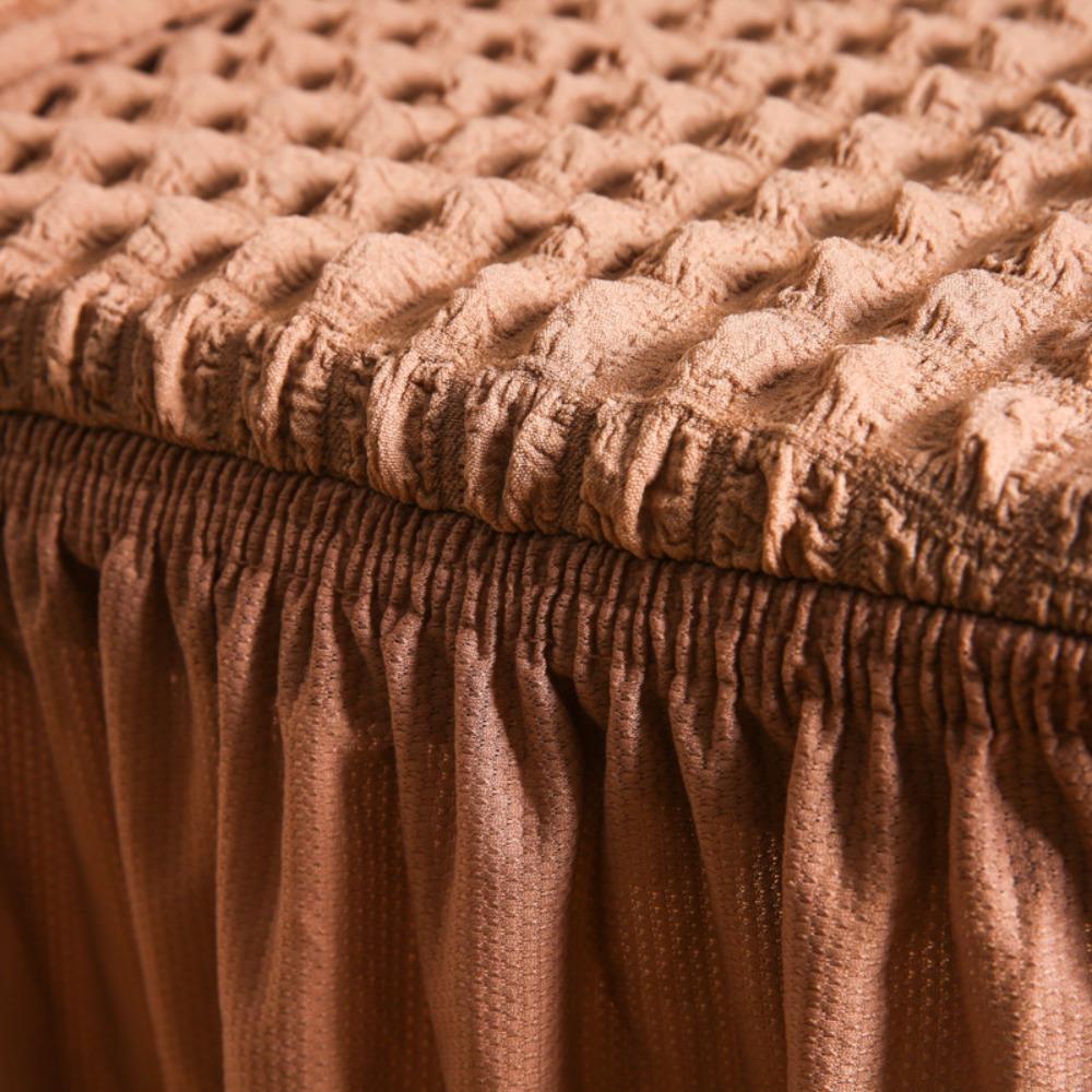 Seersucker Stretch Puff Chair Cover Long Skirt Universal Chair Slipcover Removable Elasticity Backrest Chair Case Home Use