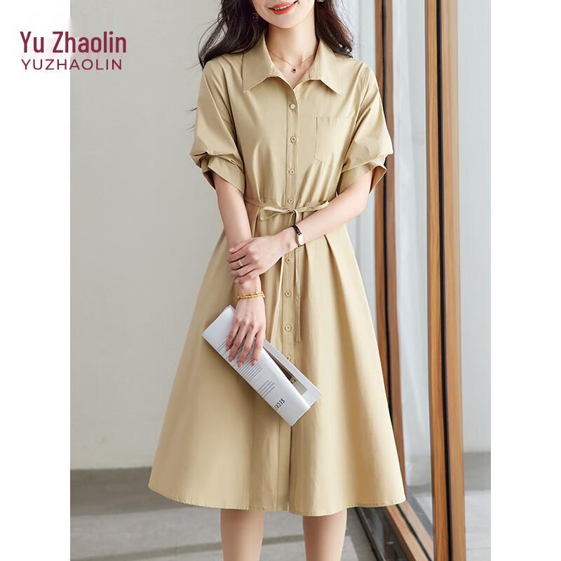 

Yuzhaolin Women s Commuter Lapel Short Sleeve X-Shape Dress Y52Q044 L