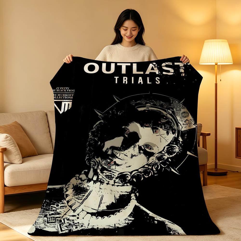 Game T-The O-Outlast T-Trials Throw High-Density Short Plush Blanket Soft Skin-Friendly for Sofa Nap Air-Conditioned Room