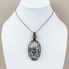 Blue Lace Agate,Labradorite Gemstone Copper Wire Wrap Jewelry Pendant 2.95"