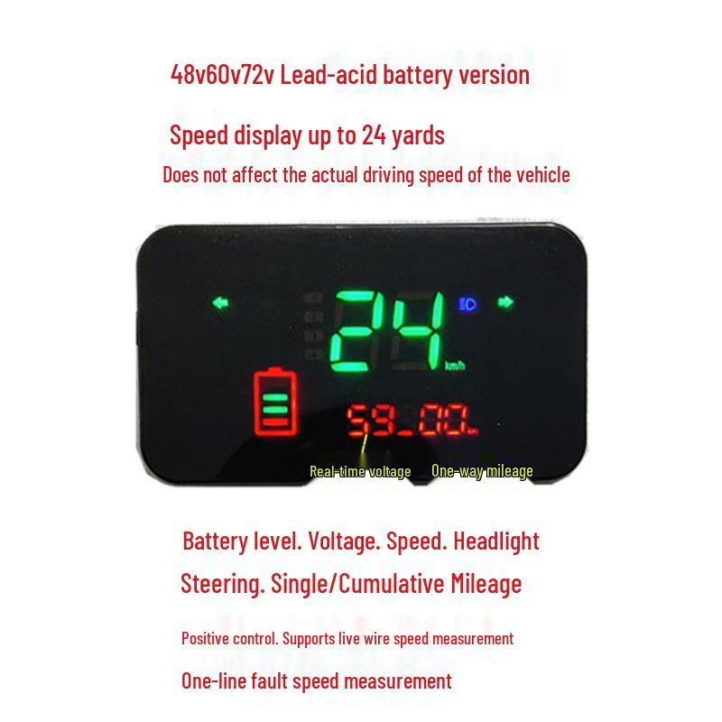 Turtle King Electric Bike LED Display: 48V/60V/72V Speedometer & Odometer for Little Turtle King & Big Golden Bull Models
