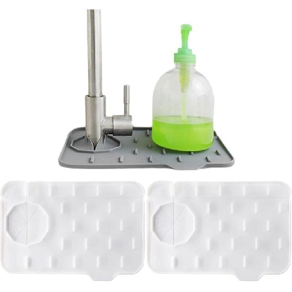 Sink Splash Guard, Pack of 2 Mini Kitchen Faucet Mat, Can be Used on Both Sides, Tap Sink Splash Guard, Splash Guard, Suitable for Kitchen Sink,