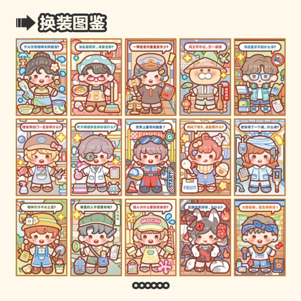 Changing Stickers Mini Bean Notebook Cute Without Cutting Journal Sticker Creative Scene Dressing Up Sticker Album Festival Gift