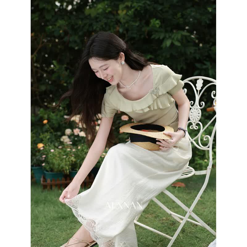 Women's French Style Wide-Leg Casual Pants