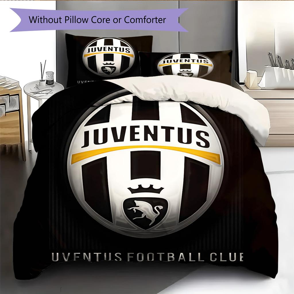 Set Copripiumino Trapuntato Juve Federa Federe Decorazione Casa Regalo di Compleanno (1 * copripiumino + 2 * federa, senza nucleo)