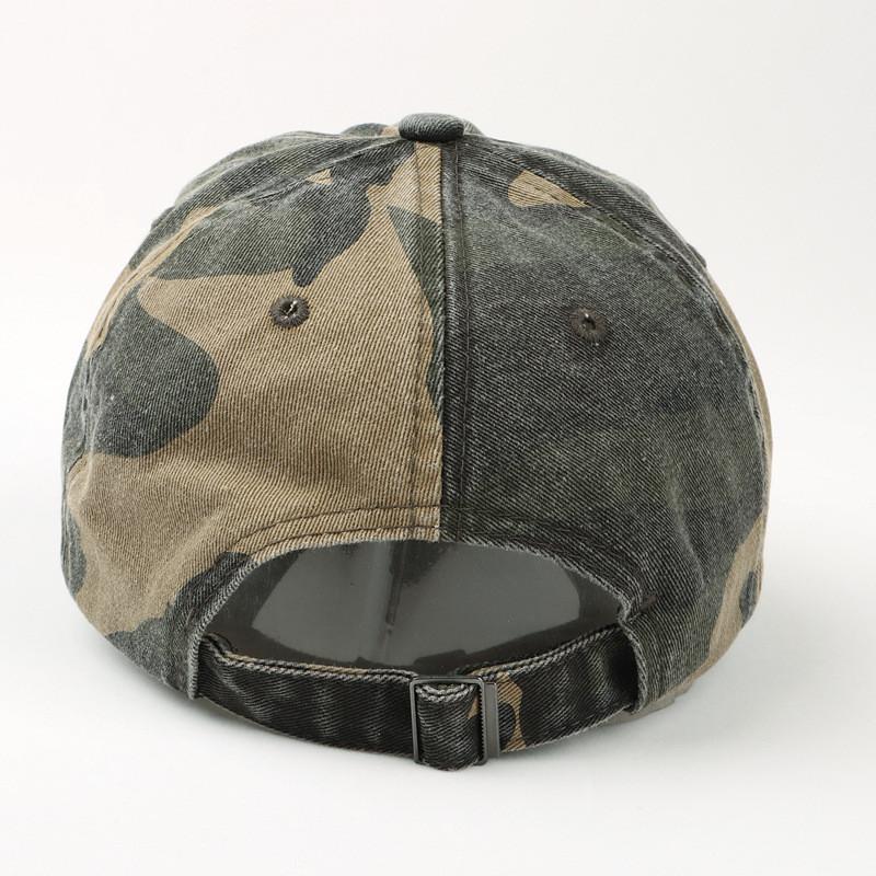 Cotton Washable Camouflage Baseball Cap With Curved Brim For Summer Casual Wear