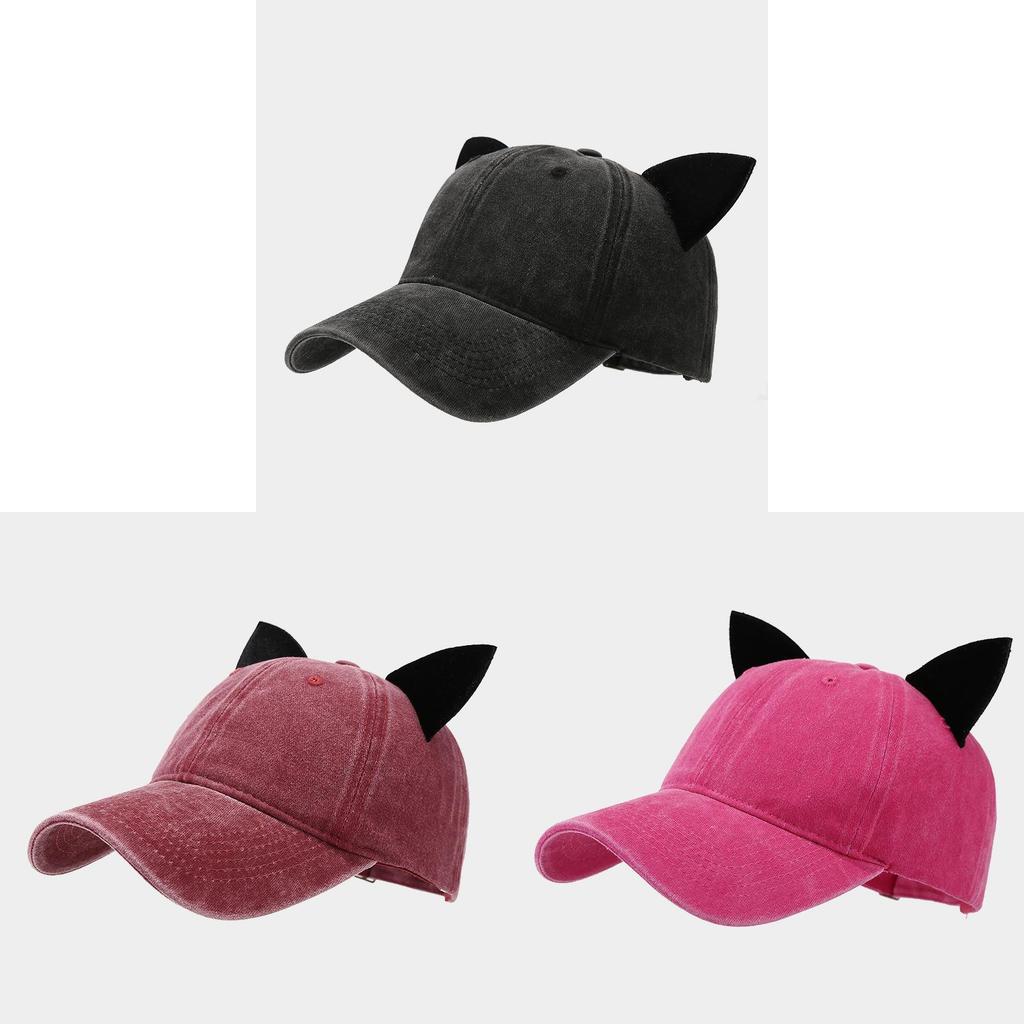 Cotton Velvet Cat Ear Baseball Cap For Women With Sun Protection And Breathability