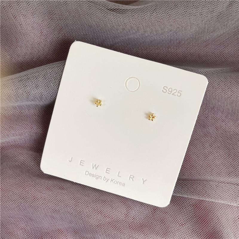 Mini kolczyki sztyfty z pustym kwiatkiem, Srebro próby S925, Prosty design do noszenia na co dzień